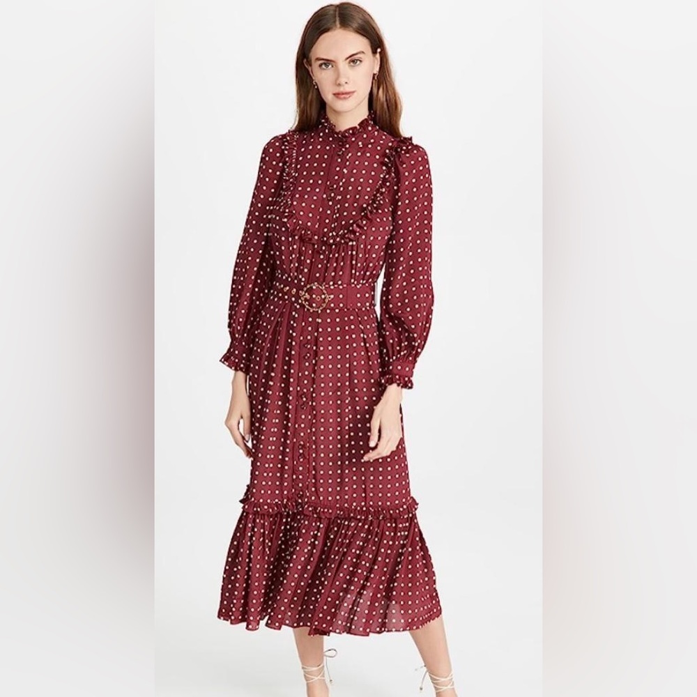 STUNNING Zimmermann dress red with white polka dots!